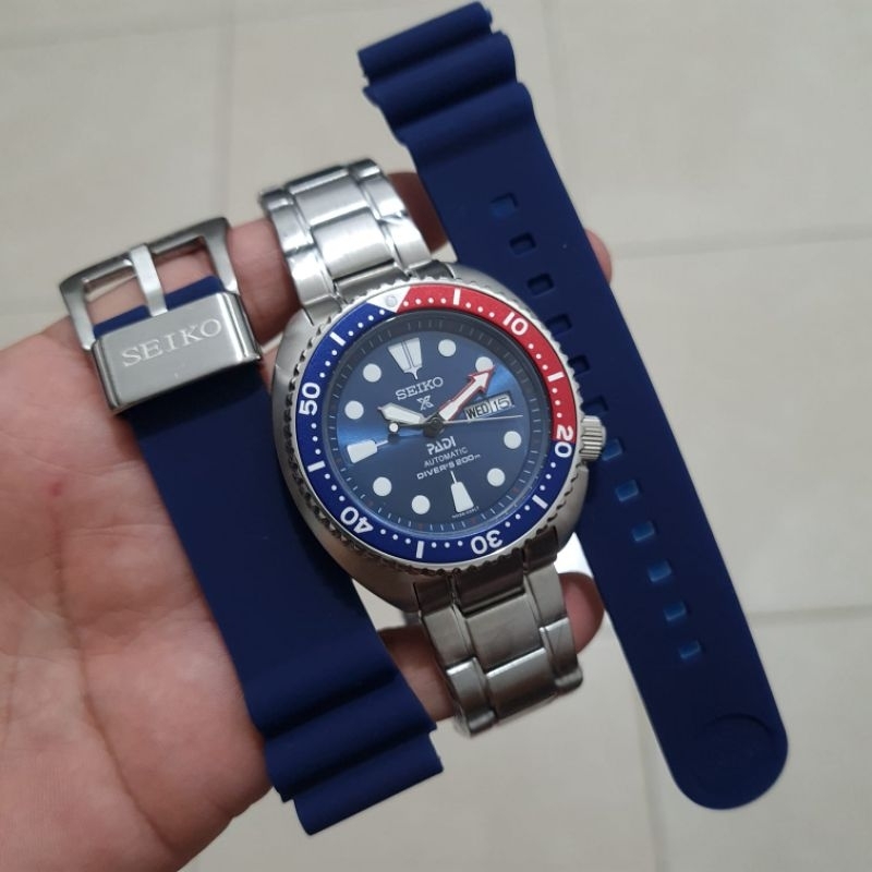 Jam tangan Automatic Japan SEIKO Prospex Turtle Padi Diver include box &amp; Rubber strap