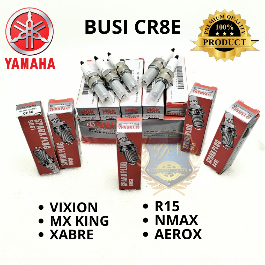 ORIGINAL BUSI NGK YAMAHA CR8E VIXION MX KING R15 FREEGO LEXI AEROX NMAX CBR CB PCX SONIC CS1 GTR 150