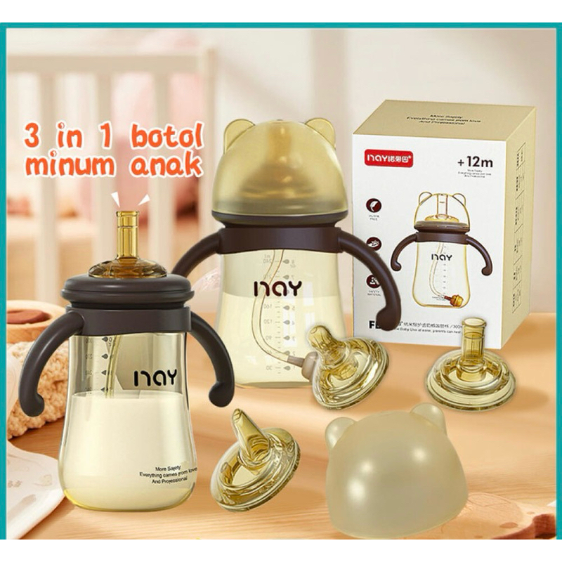 Botol Minum Bayi / Dot Bayi Sedotan / Botol Susu Sedotan Bayi PPSU 240ml / Botol Susu Bayi Anti Tump