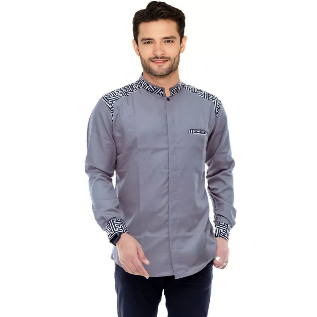 Baju Koko Motif Araseo Baju Koko Motif Batik Lengan Panjang Koko Putih Kombinasi Batik Koko Batik