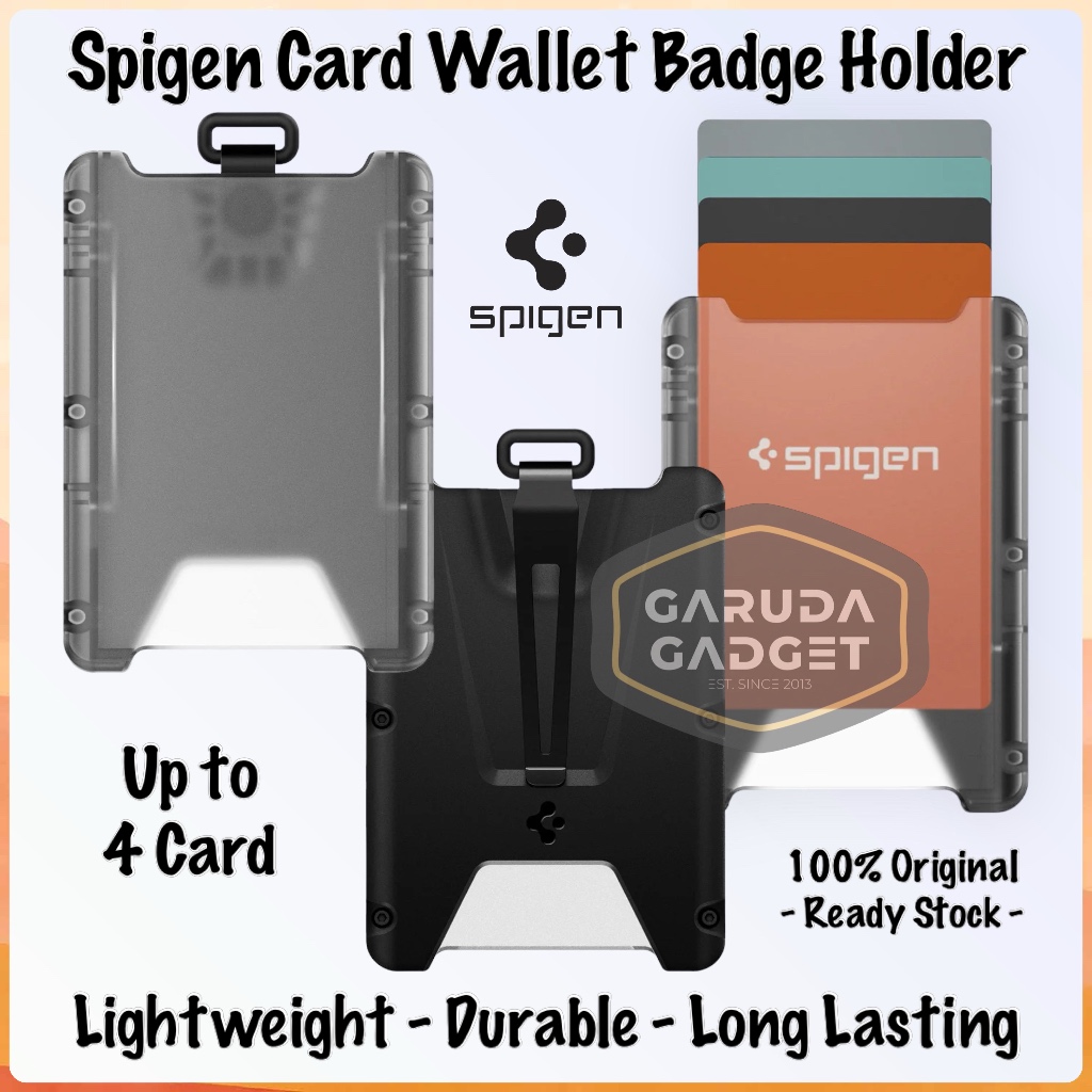 

Spigen ID Badge Card Name Tag Holder ATM Wallet Money Clip Slim RFID Original New Dompet Kartu Cover