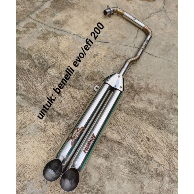 knalpot custom benelli evo/efi 200 silincer elbow double vanes