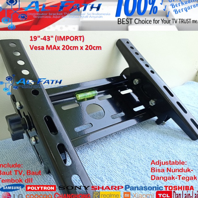 Teknologi Terkini Bracket TV PANASONIC 19 sd 43 inch IMPORT QUALITY Garansi 1 cocok