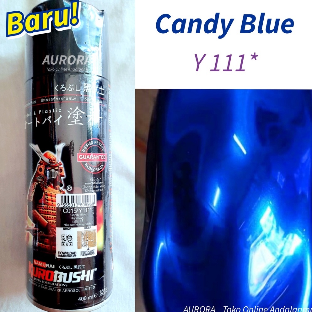 

Samurai Paint Candy Blue Y111 Candytone Biru Pilox Samuray Pilok Pylox 4cc 4ml ART O7P7