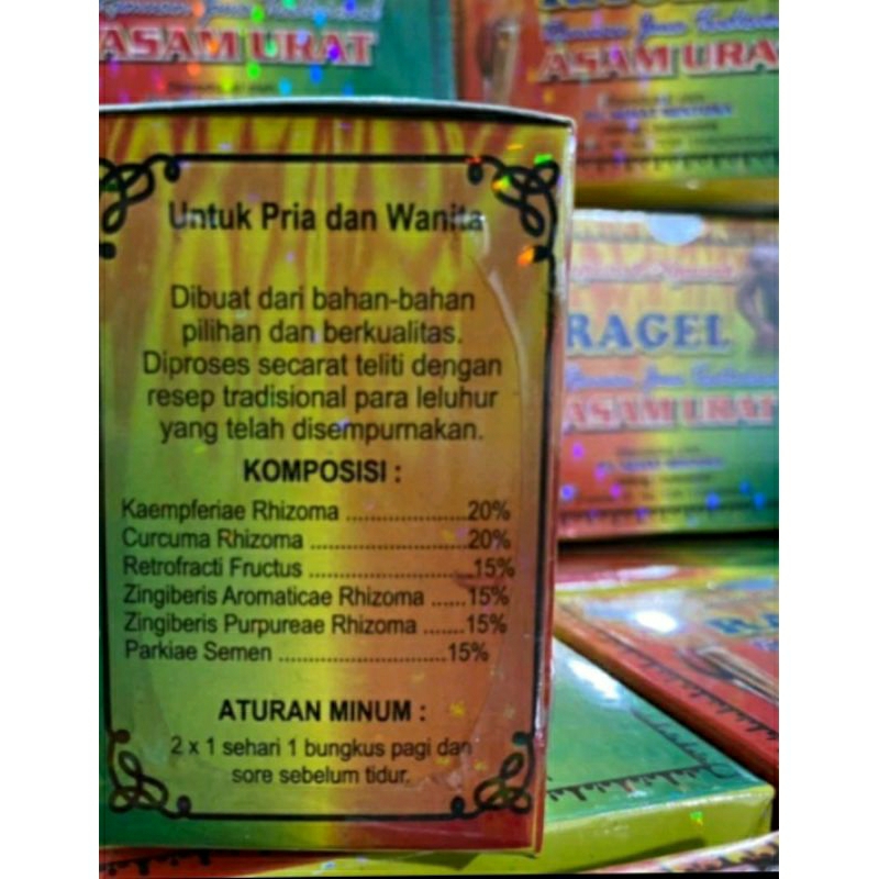 Jamu Ragel Kapsul Asam Urat Kotak @20 sachet
