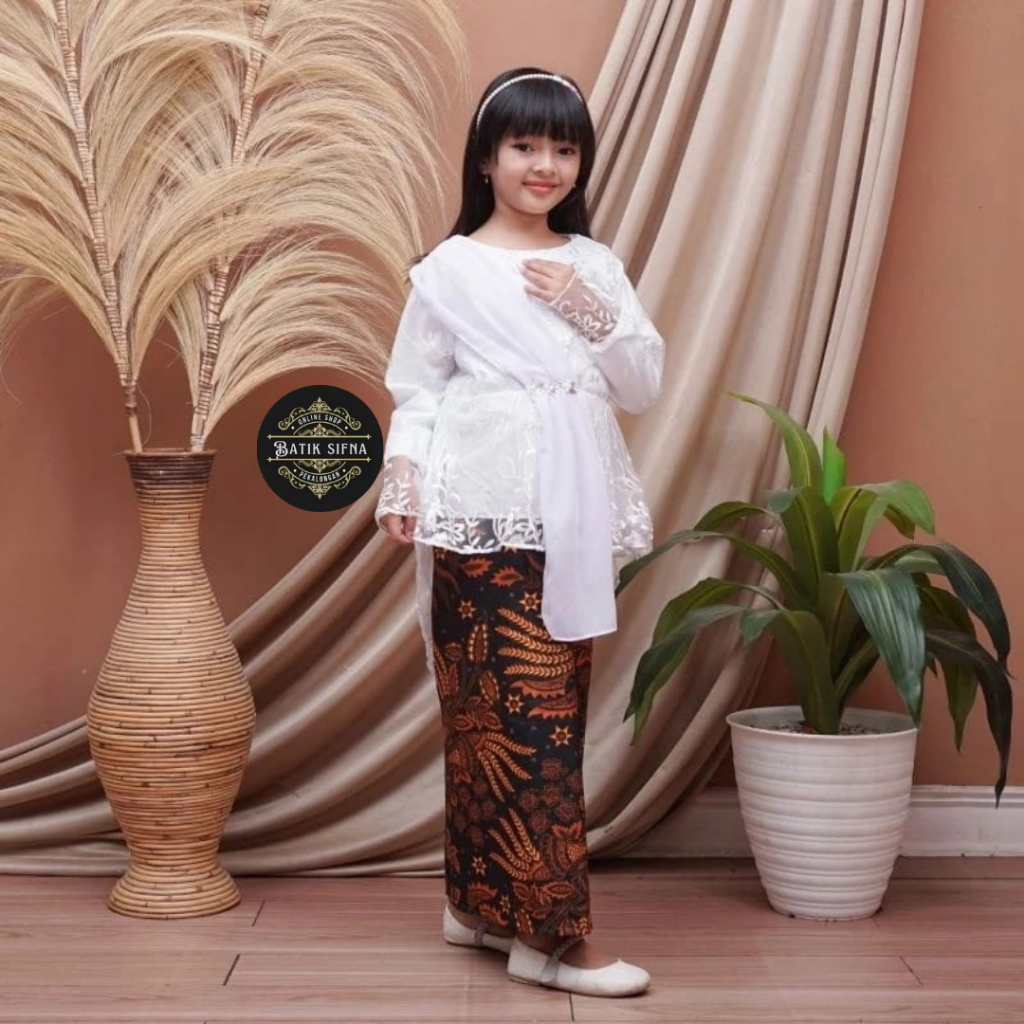 Setelan Kebaya Anak Kutubaru Furing Rok Span | Baju Brokat Anak Umur 6-10th | Kebaya Anak Perempuan 