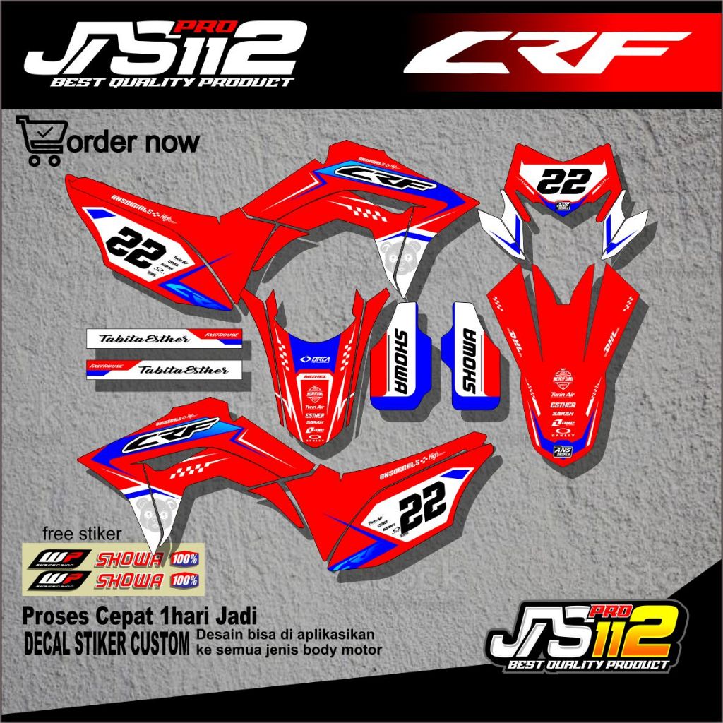 Decal Sticker Crf 150 L- Stiker Motor CRF - Setiker Honda Crf 150L