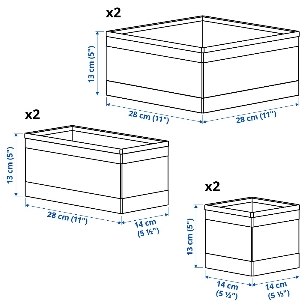 Storage Box Organizer SKUBB Kotak set isi 6 pcs Sekat Laci Lemari Pakaian