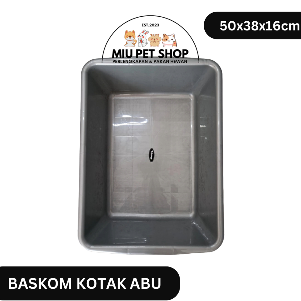 Litter Box Kucing 50x38x16 cm Toilet Kucing Baskom Kotak Abu Bak Kotak Pasir Kucing Baskom Cuci Piri