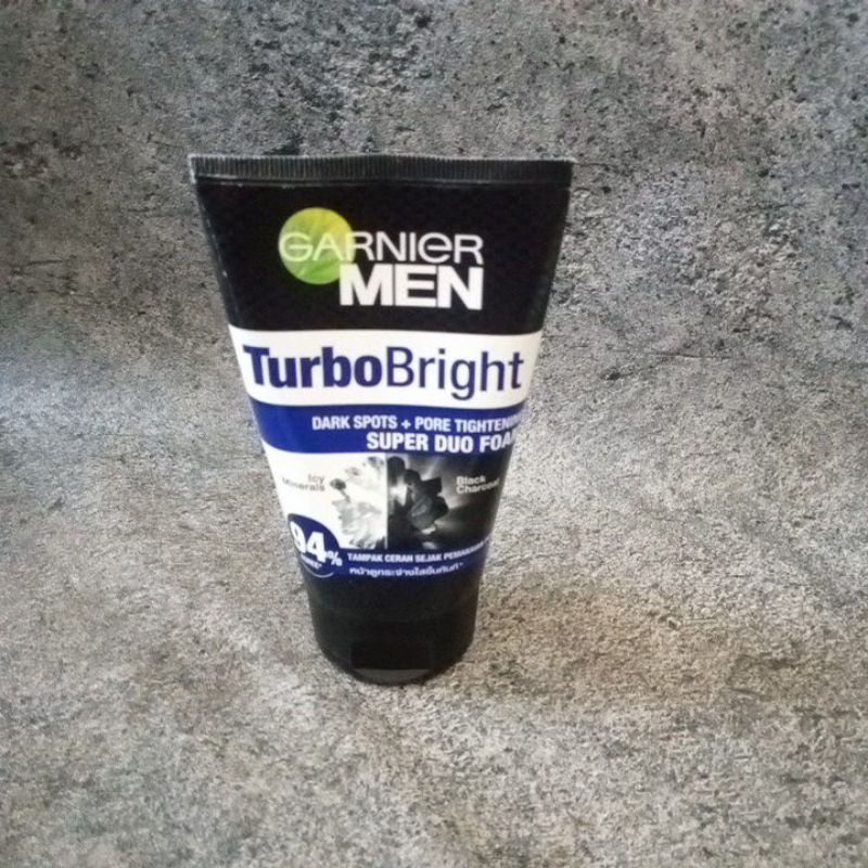 garnier men man power white turbo bright super duo foam 100ml sabun cuci muka facial foam
