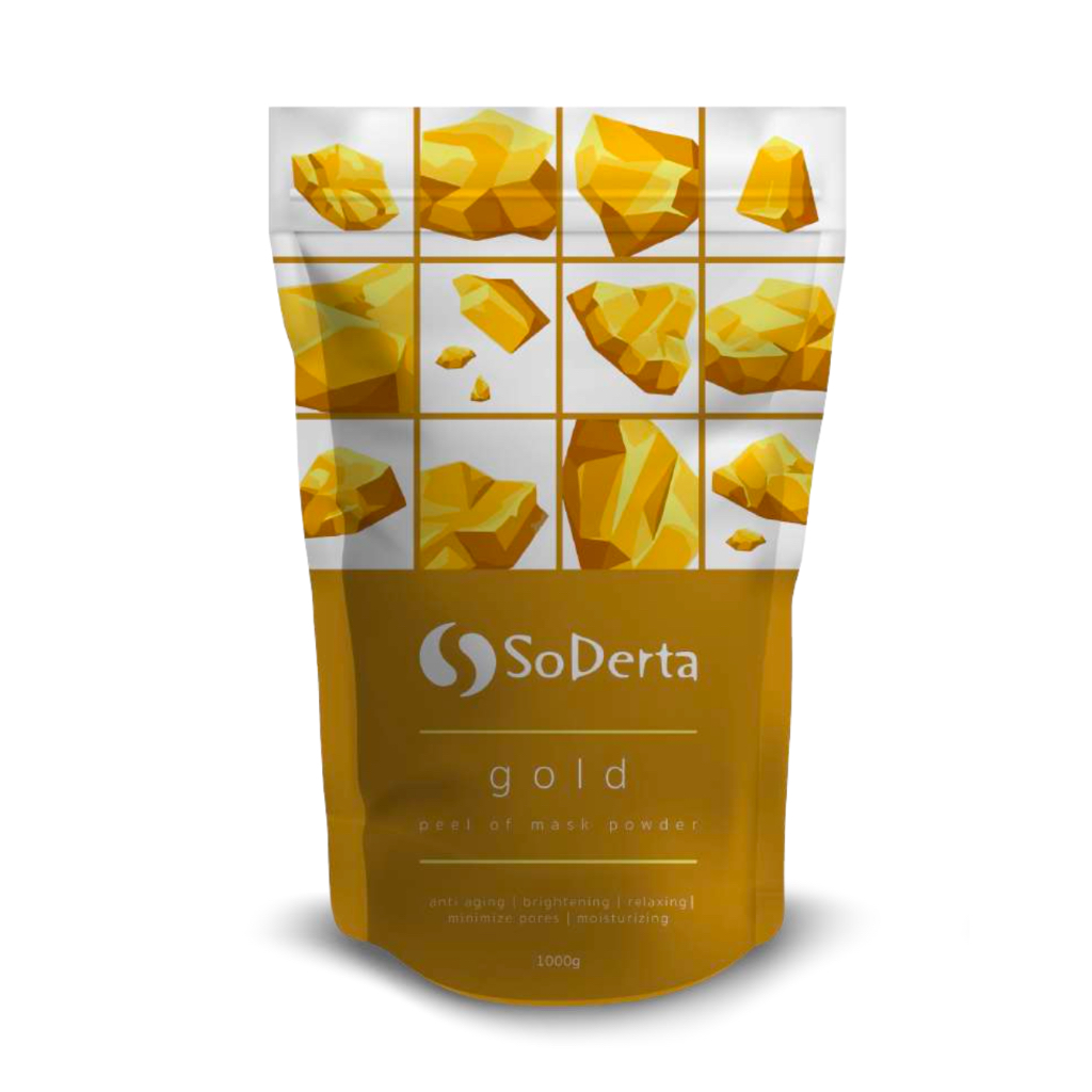 SODERTA GOLD PREMIUM PEEL OFF MASK 1KG Anti Kerut Untuk Elastisitas Masker Wajah Bubuk BPOM Kiloan