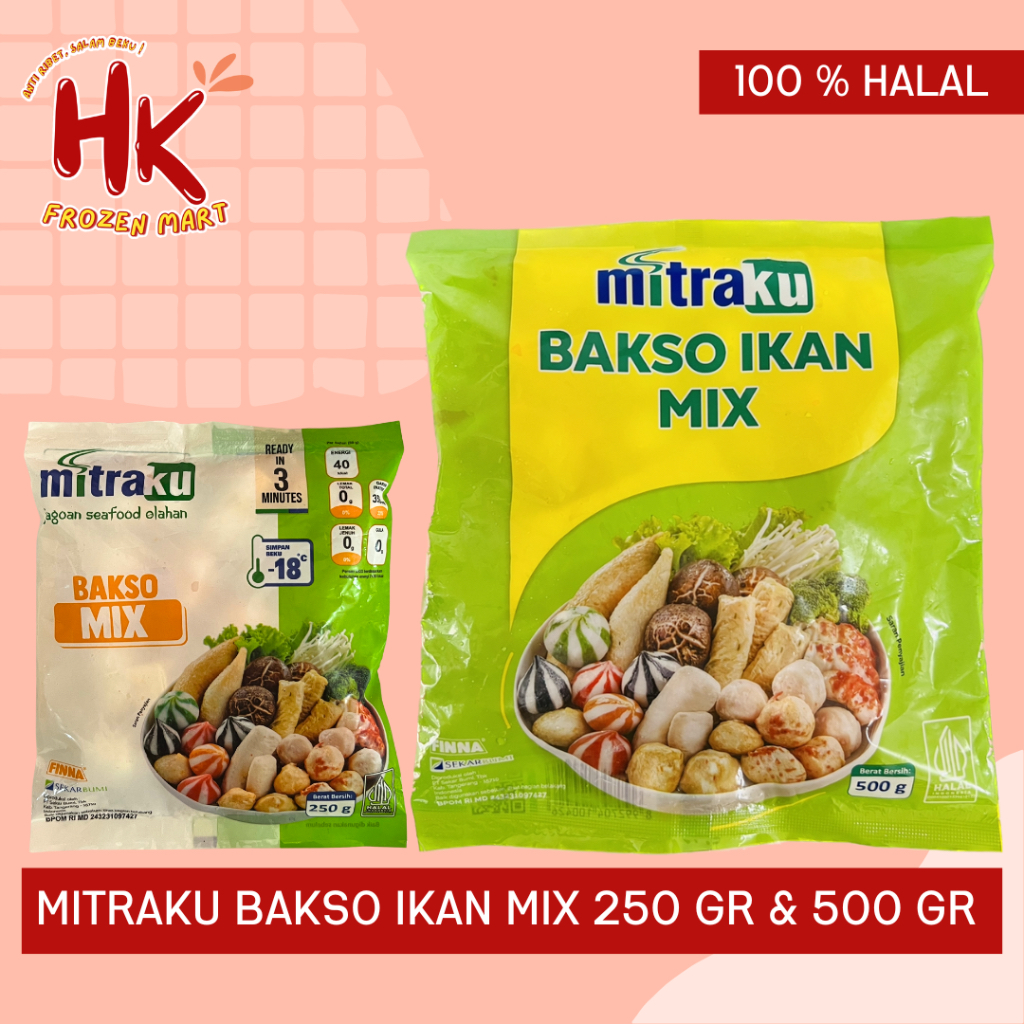 

Mitraku Bakso Ikan Mix 250gr & 500gr Kemasan Baru | suki campur dumpling chikuwa HK FROZEN MART