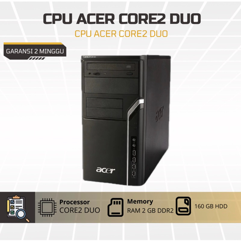 CPU DDR2 RAM 2 GB HDD 160 GB