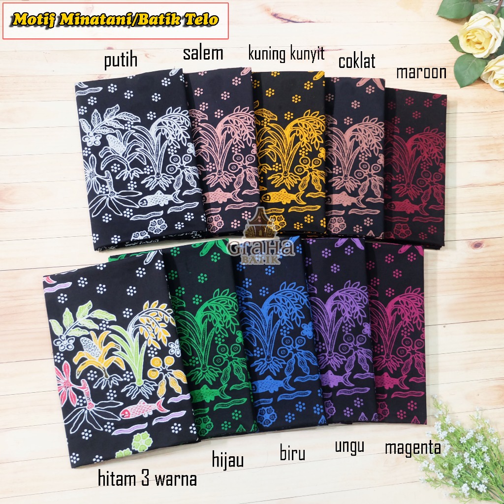 KAIN BATIK BAKARAN PATI MOTIF MINA TANI MINATANI TELA TELO KETELA