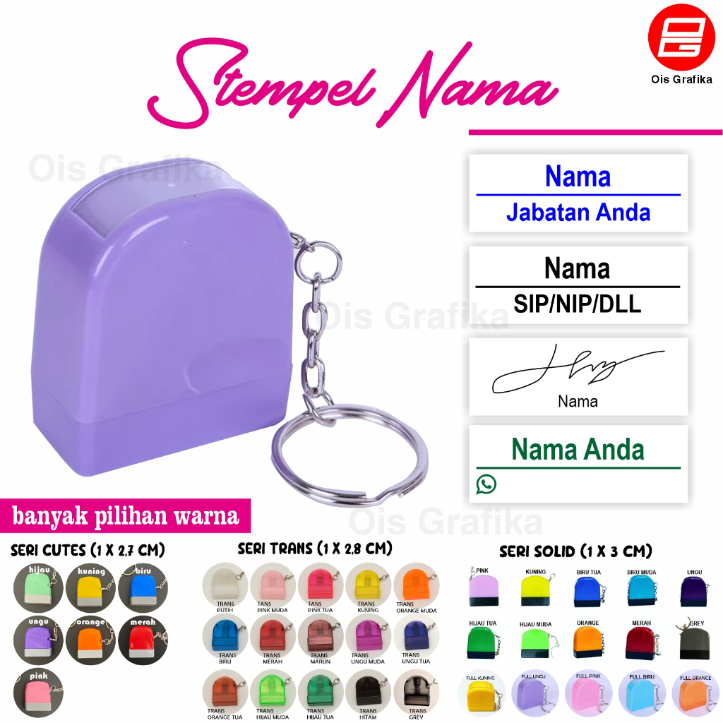

CUSTOM STEMPEL NAMA BIDAN, DOKTER, APOTEKER, JABATAN, NO HP. STAMPEL FLASH WARNA GANTUNGAN KUNCI