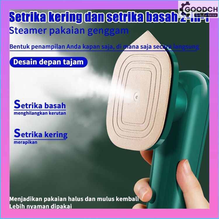 GOODCH Setrika Pakaian Mini Portabel Genggam Uap Portable Mesin Setrika Pelurus Hemat Energi USB Rec
