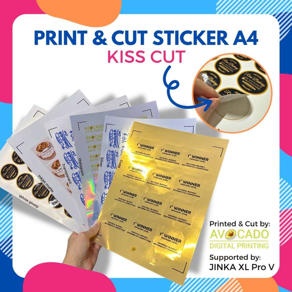 Jasa Cetak Sticker Print and Cut A4 - Kiss Cut