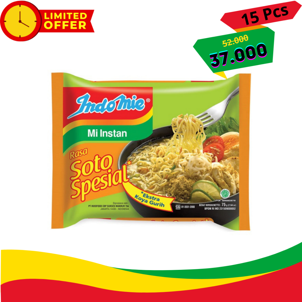 

(Indomie 15 Pcs 37.000) Indomie Mie All Varian Mie Instan 85 gr x 15 Pcs Nikmat