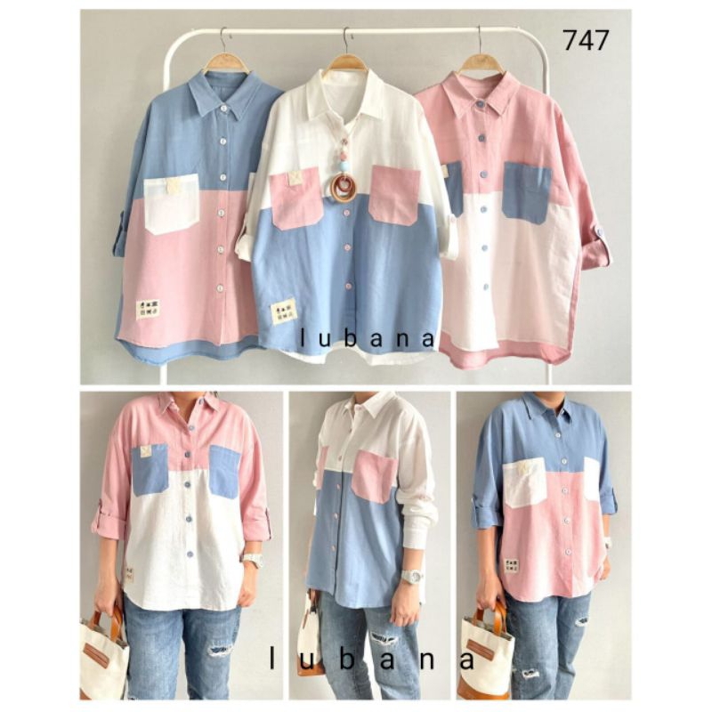 KEMEJA ATASAN LUBANA,,PAKAIAN WANITA,KEMEJA,KATUN LINEN.