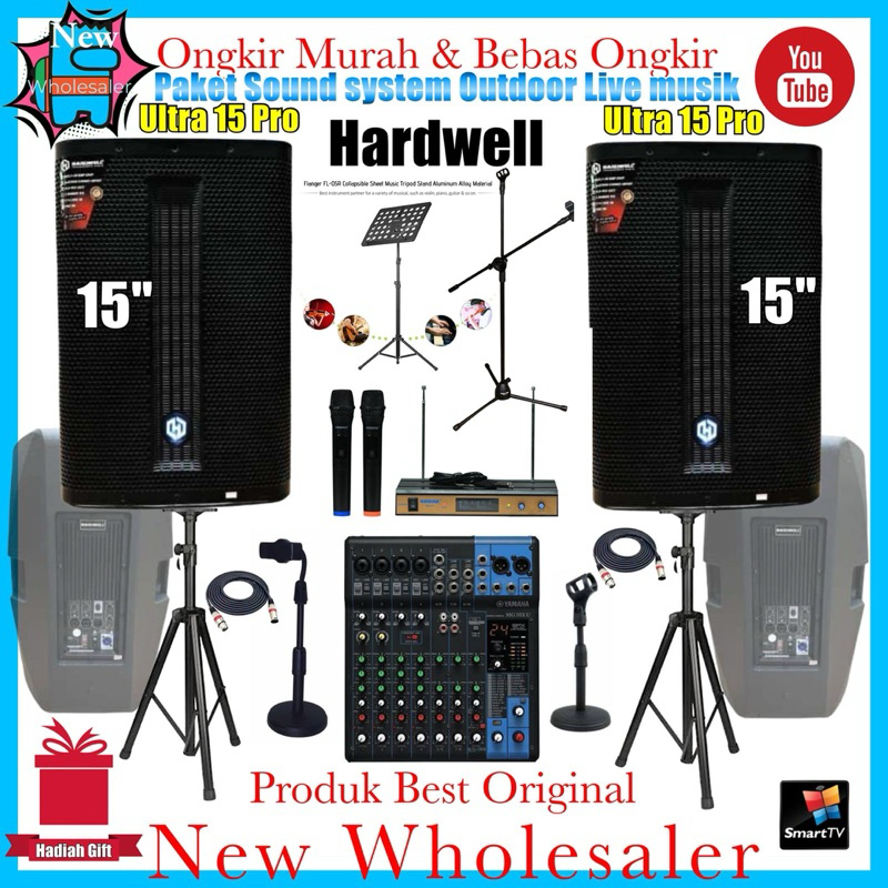 Paket Sound system Hardwell Ultra 15pro Double power 15inch Original live musik