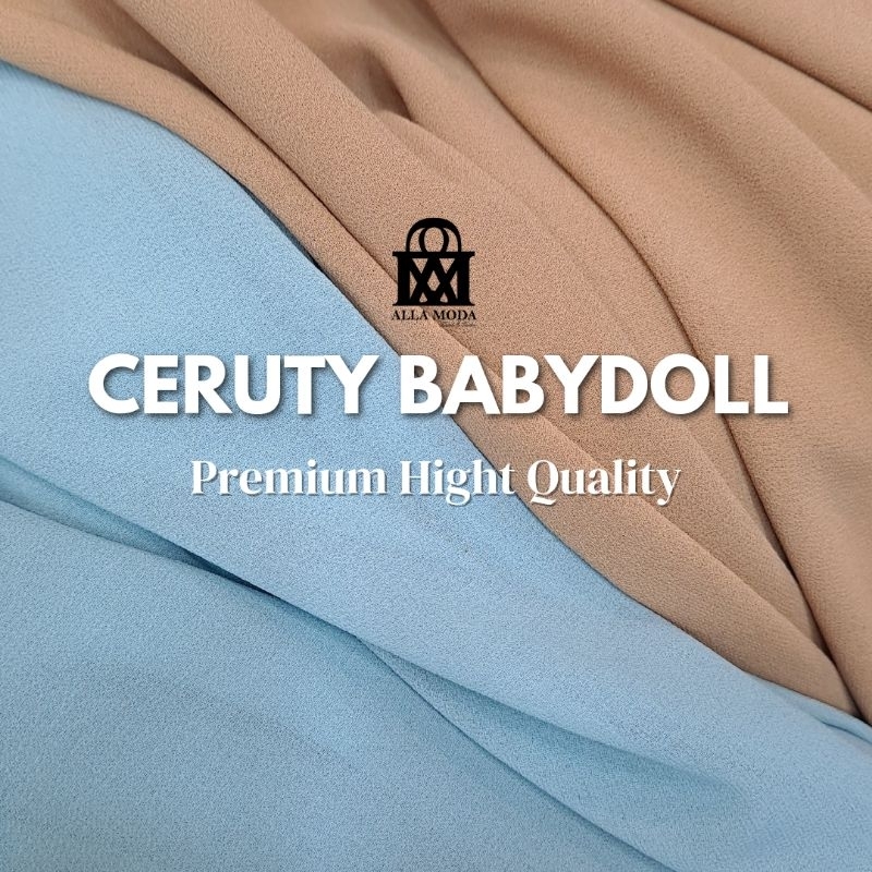 Kain Ceruty Babydoll Meteran (harga per 1/2 m)/Kain Ceruti Polos Premium