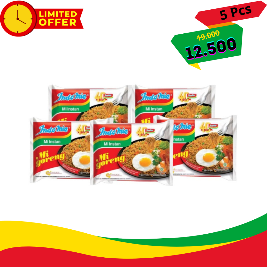 

( Indomie 5 Pcs 12.500 ) Indomie Instan 85 gr x 5 Pcs | Indomie Goreng Original - Mie Instan Nikmat dan Praktis
