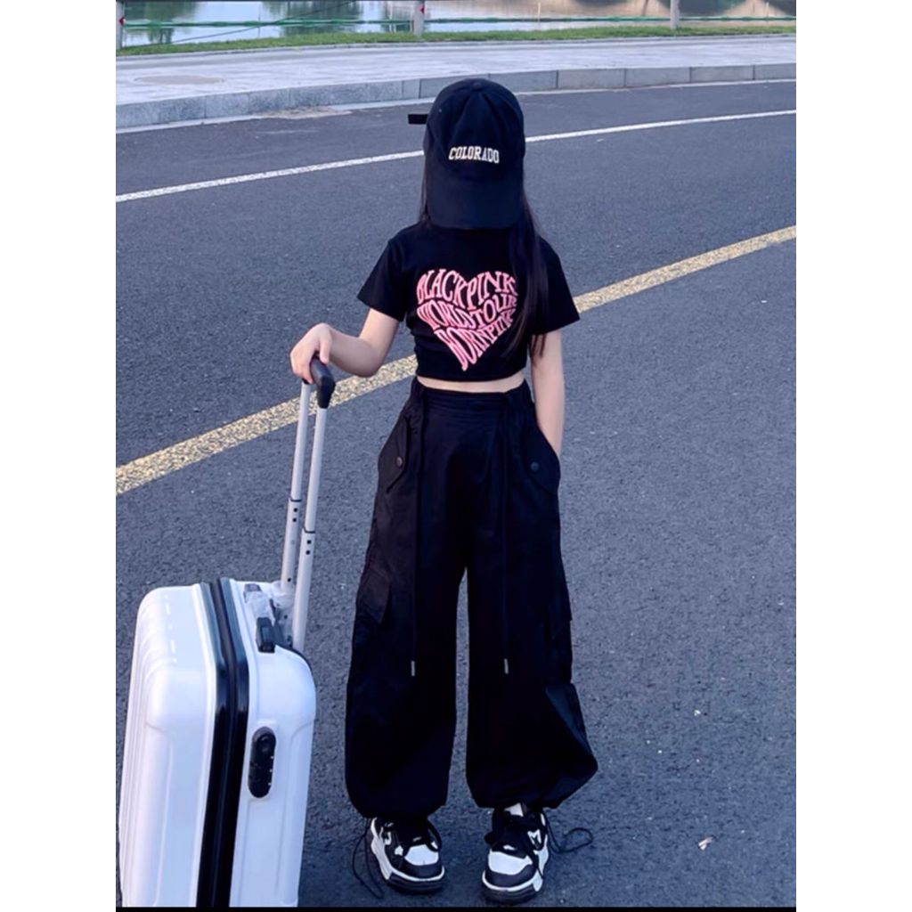 OneSet Cargo Anak Perempuan | Setelan Cargo Anak Perempuan | Setelan Anak Korean Style | OneSet Anak