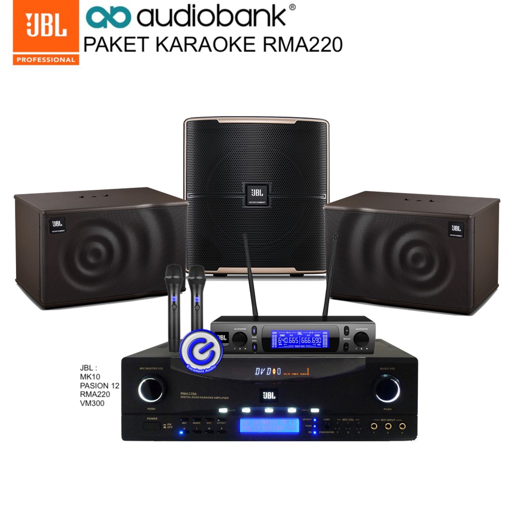 Paket karaoke JBL RMA220 MK10 Pasion12 VM300