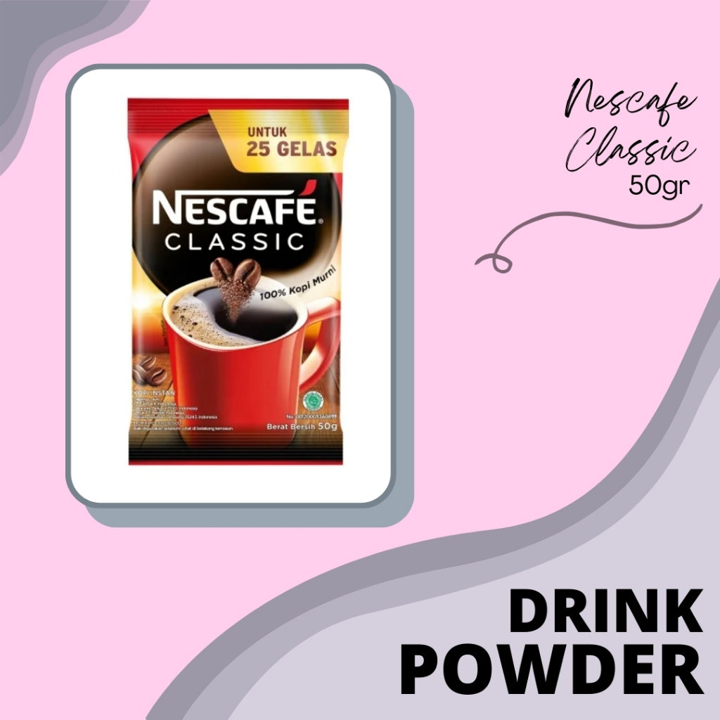 

DRINK POWDER | BUBUK MINUMAN | SERBUK MINUMAN | KOPI INSTAN | NESTLE | NESCAFE CLASSIC 50GR