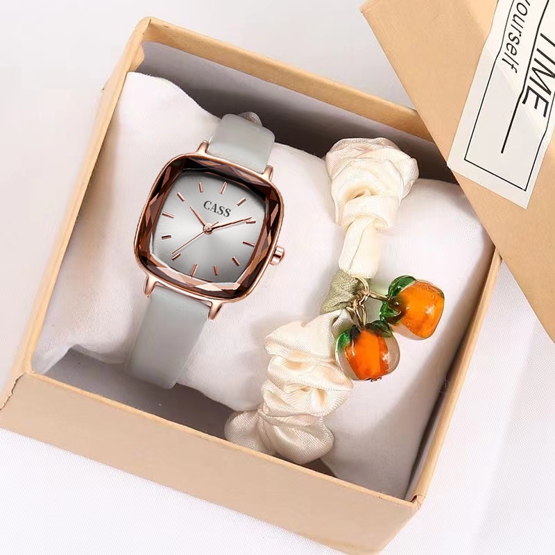 Jam Tangan Wanita Original Asli Jam Tangan Persegi Kecil Jam Tangan Kuarsa Sabuk Kulit Feminin
