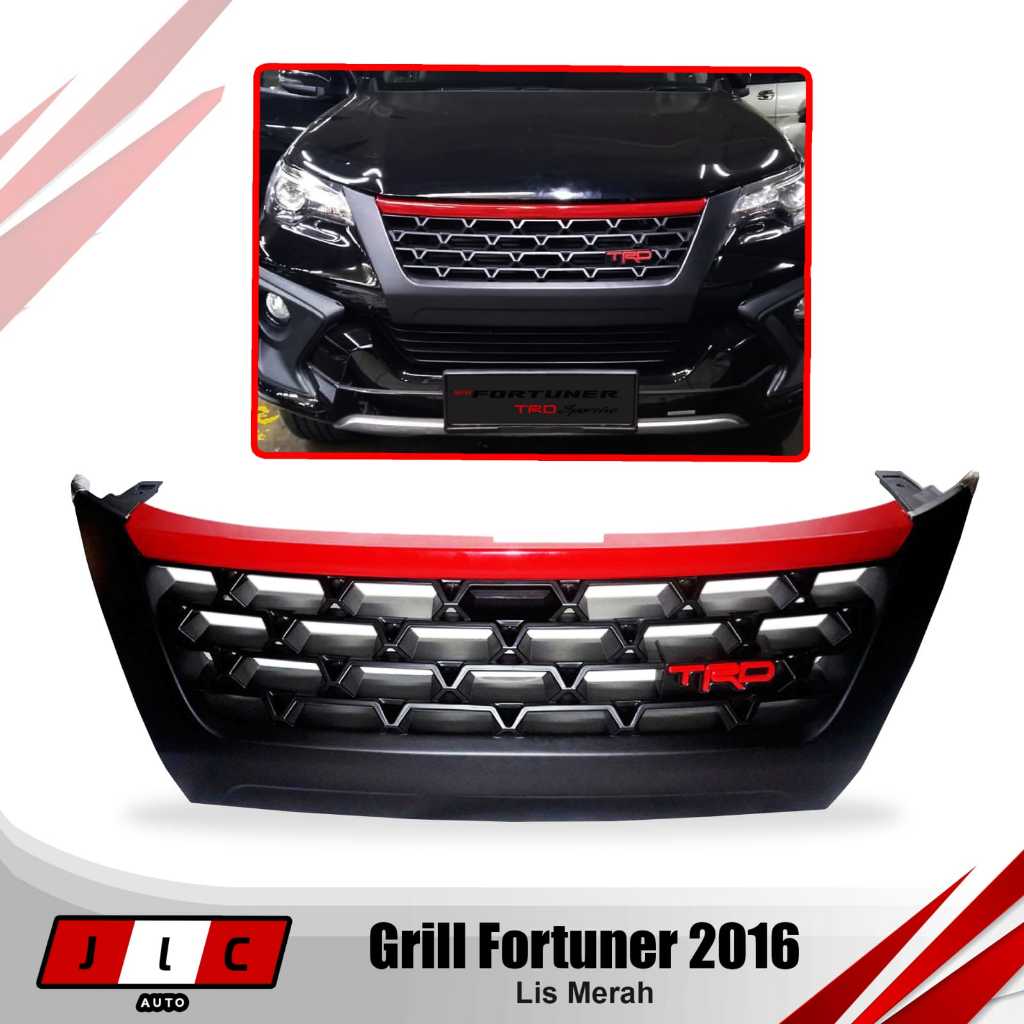 Grill TRD Taiwan List Merah glossy Fortuner VRZ SRZ TRD 2016 - 2020