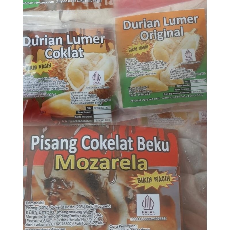Paket 10 Pack Piscok Durian Bilqis Original Mozarella Coklat Lumer Krispy
