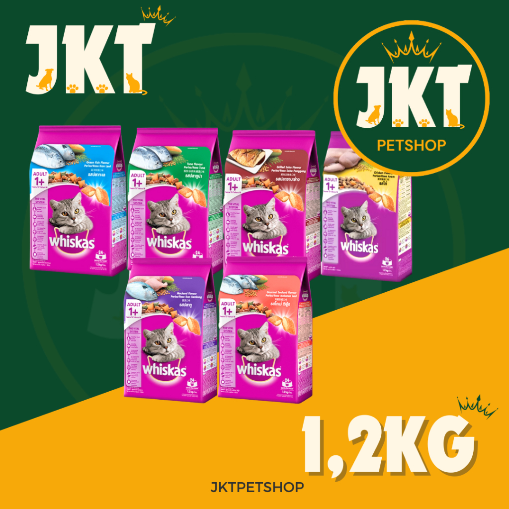 WHISKAS ADULT 1,2kg all variant makanan kucing dewasa whiskas