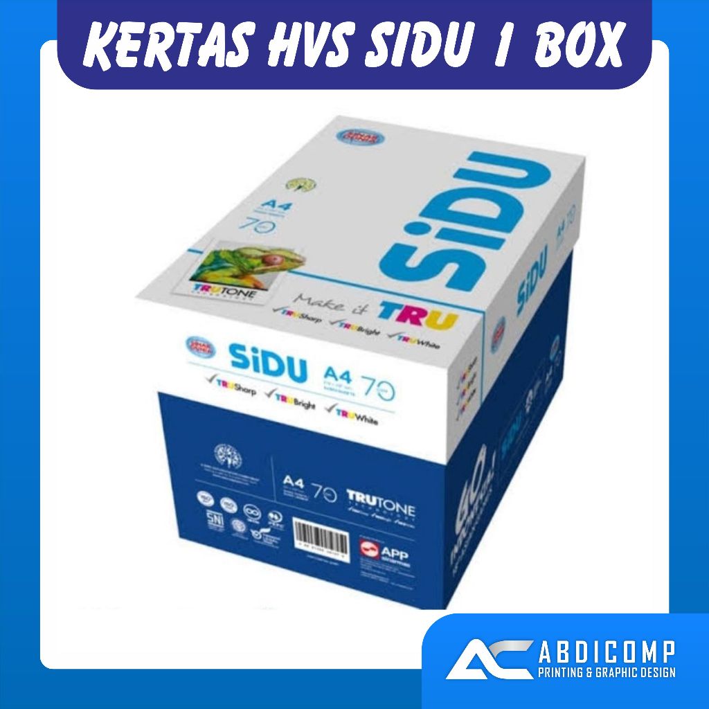 

Sinar Dunia Paper Photocopy 70gsm 75gsm A4 per BOX - SIDU PC 70 75