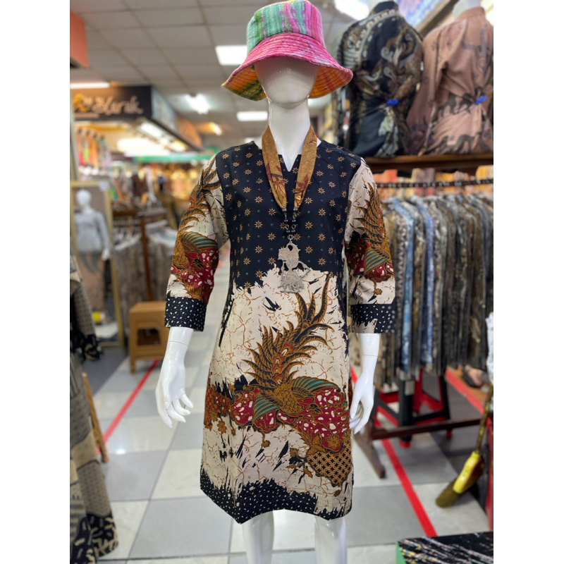 Tunik Batik Qistina Motif Truntum Kaswari Bahan Katun