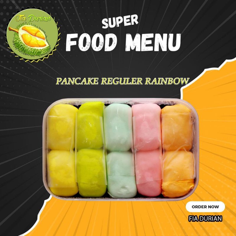 

Pancake durian Reguler Rainbow Isi 10