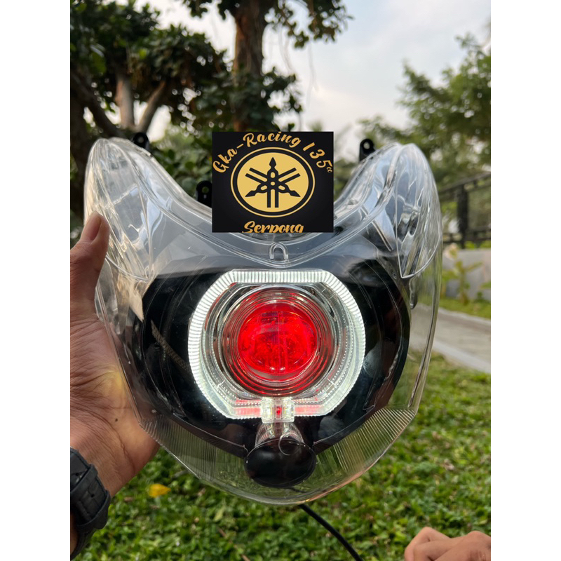 REFLEKTOR LAMPU DEPAN MIO SOUL KARBU BILED LED