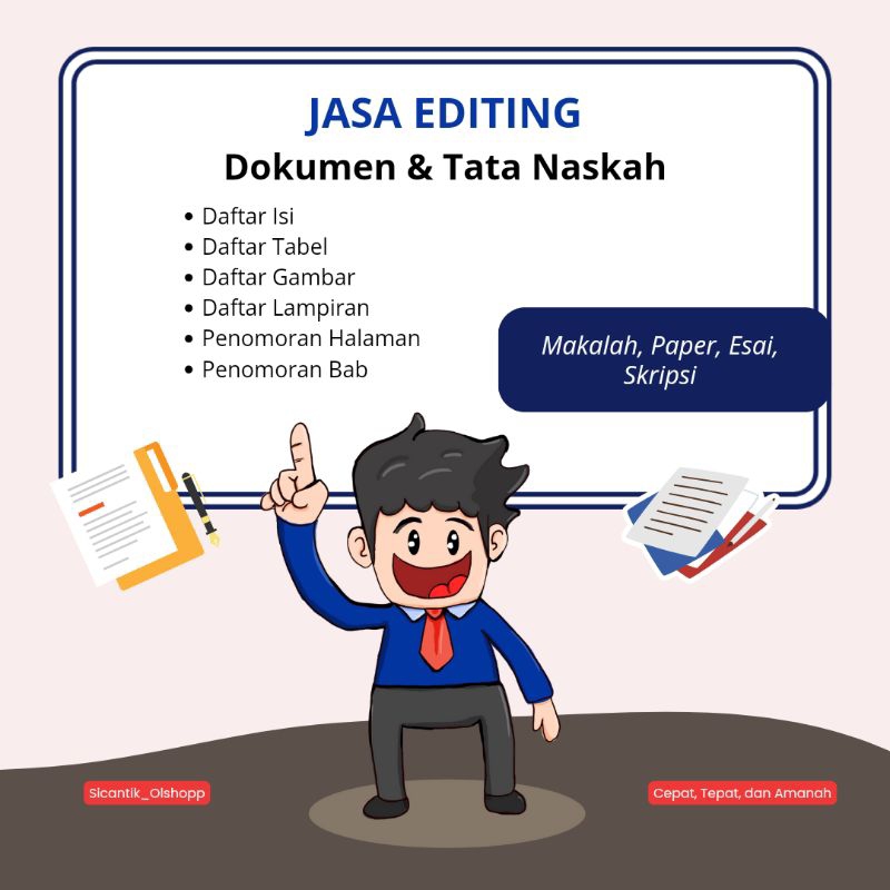 

WAJIB BACA DESKRIPSI | Editing Dokumen/File Murah & Tata Naskah Makalah | Paper | Esai | Skripsi, Penomoran Halaman | Daftar Isi