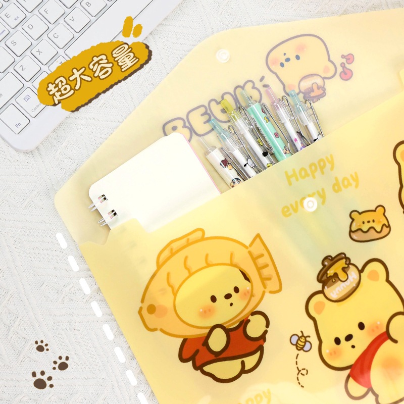 

4PCS Pouch Transparan A4 / Map Kancing A4 / Folder Bag Sario A4