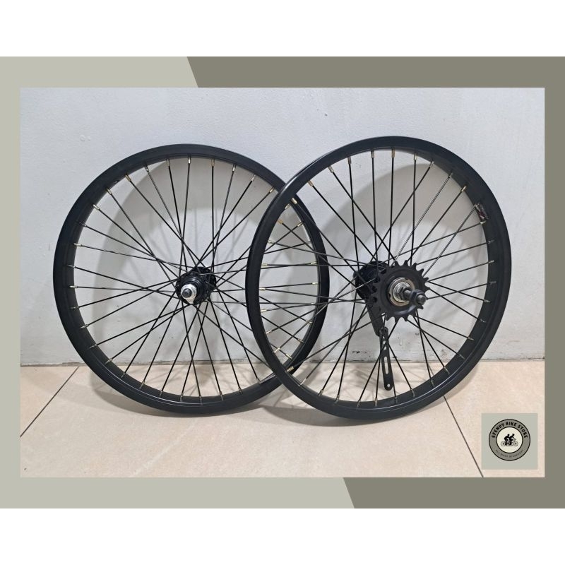 Wheel Set Sepeda Ukuran 18 New Lebar Pelak Jadi 18 Velg 18 siap pakai Velak 18 Torpedo Jadi New