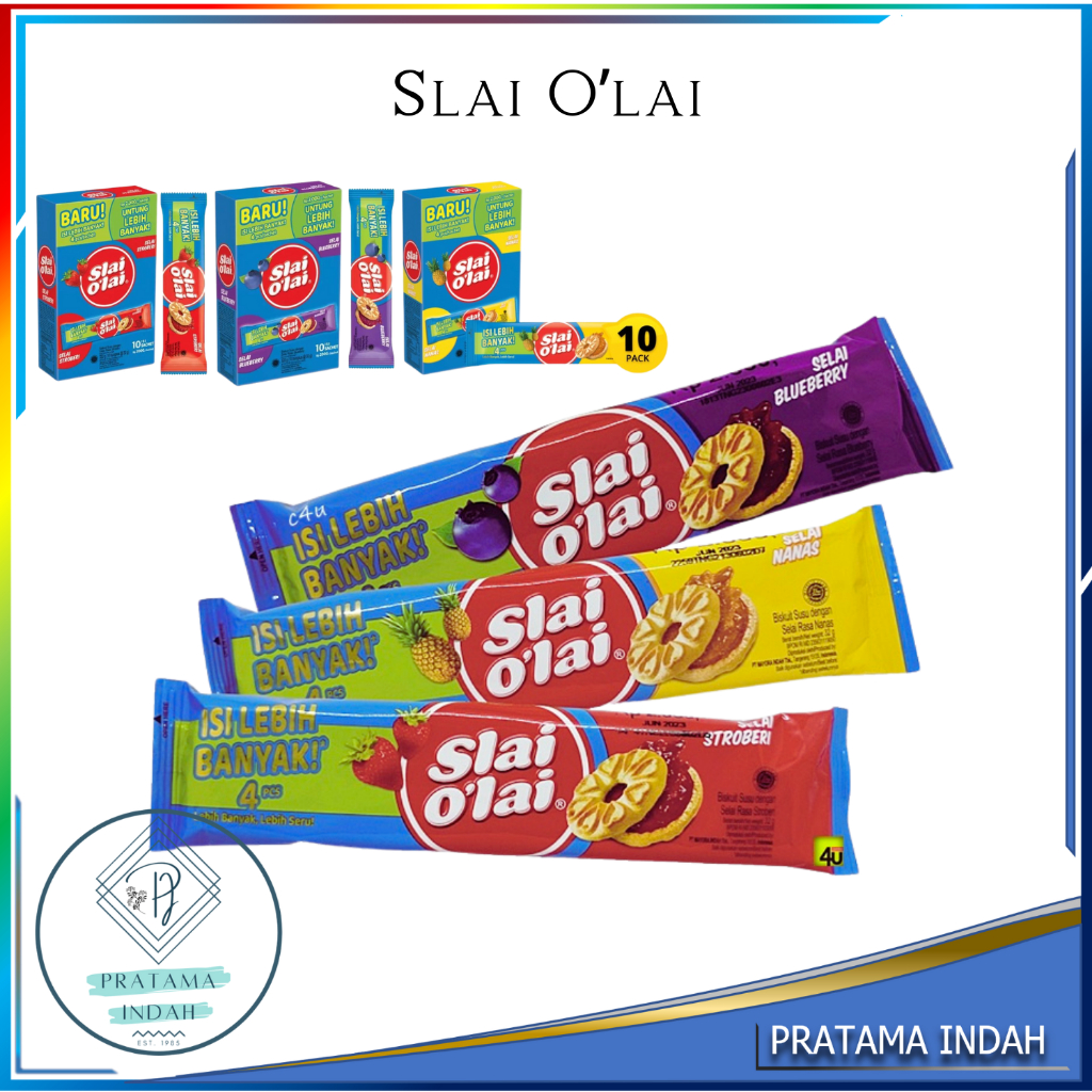 

MAYORA SLAI OLAI BOX ISI 10 SACHET - SLAI OLAI STROBERI SLAI OLAI NANAS SLAI OLAI BLUEBERI / SLAI OLAI BISKUIT