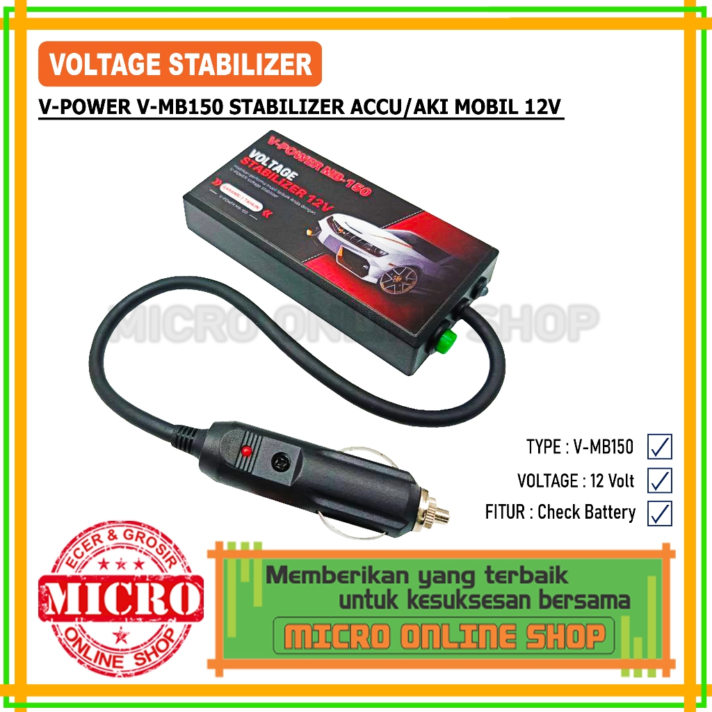 V-Power Stabilizer V-MB150 / Stabilizer Accu Aki Mobil/ Penghemat BBM