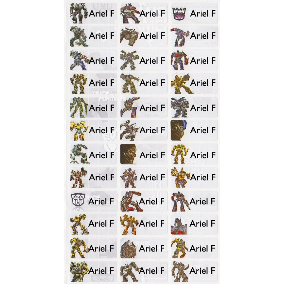 

Sticker / Label Nama Waterproof - Transformer