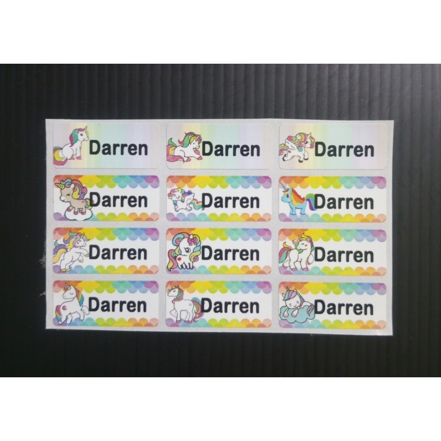 

Sticker / Label Nama Waterproof - Unicorn