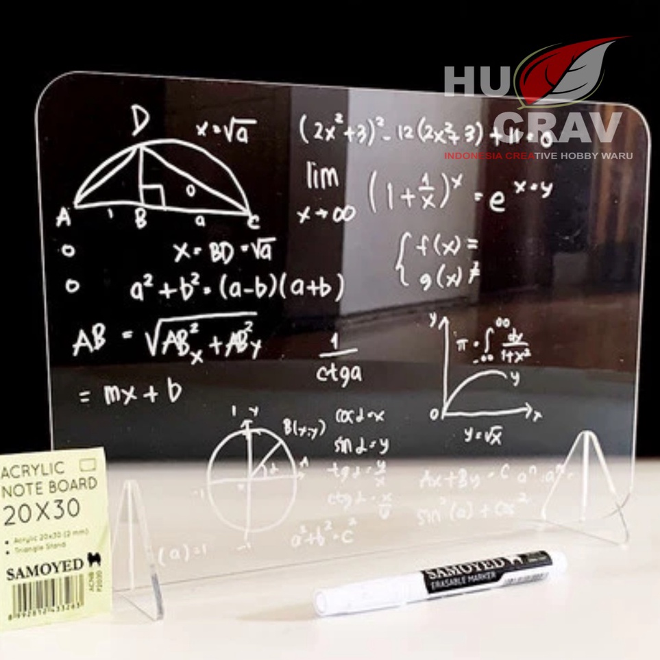 

KODE Y92A Papan Tulis Akrilik Acrylic Note Planner Board 2 x 3 cm Akrilik Catatan Kantor Meja Elegan FREE MARKER