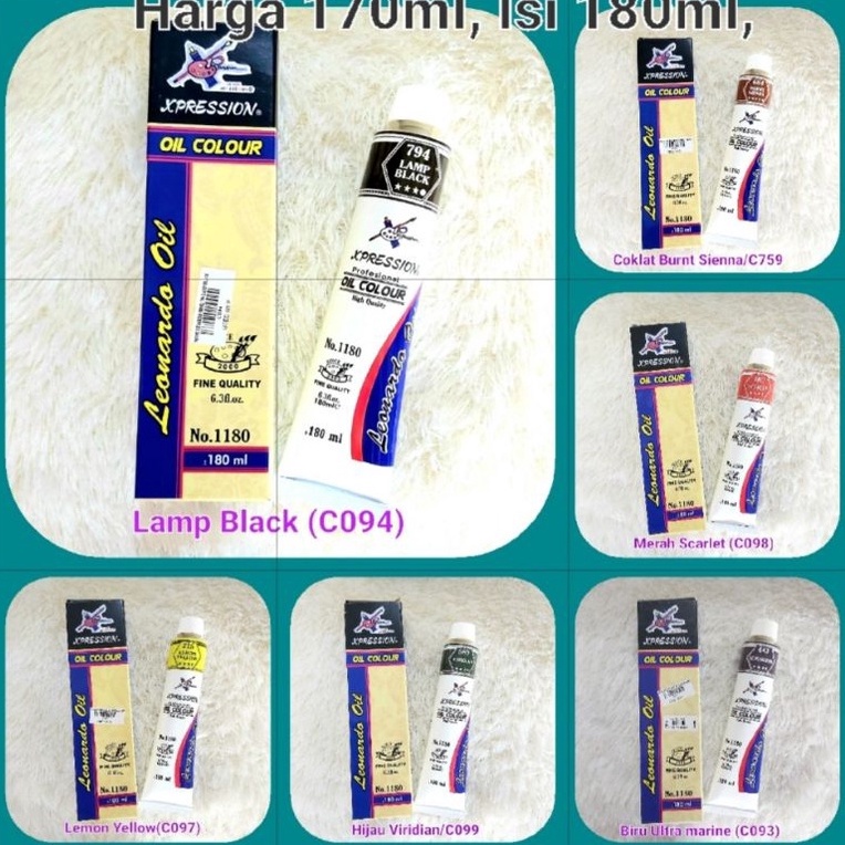 

KODE W17H Cat Minyak Leonardo Xpression 18ml Ultra Marine Lemon Yellow Scarlet Viridian Burn Umber dll