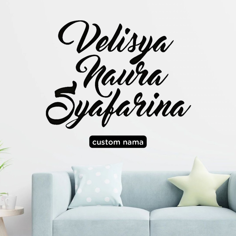 Stiker Dinding Custom / Wall Sticker Custom Nama / Tulisan