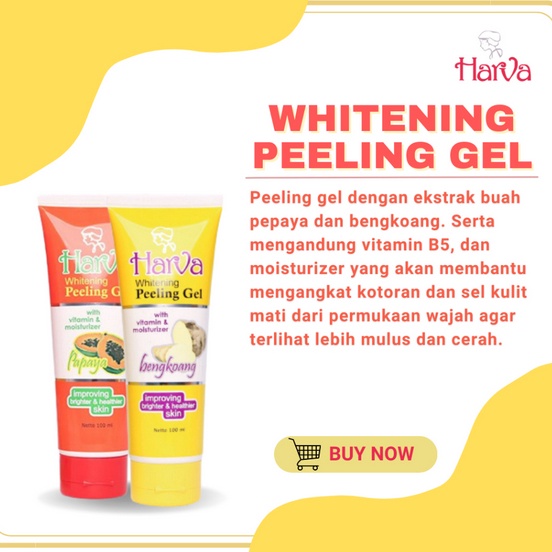 Stok terbaru BOSS HARVA Whitening Peeling Gel Bengkoang  Papaya  1 ml