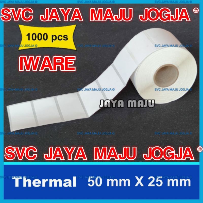 

[ IWARE ] 50 X 25 - 1 LINE THERMAL - FACE OUT - ISI 1.000 PCS || CORE 1" || LABEL BARCODE DIRECT THERMAL - APOTEK APOTIK RESEP OBAT FARMASI LABORATORIUM KLINIK KECANTIKAN KESEHATAN RS RUMAH SAKIT || 50X25 - PB 420T PB 830L - ISI 1000