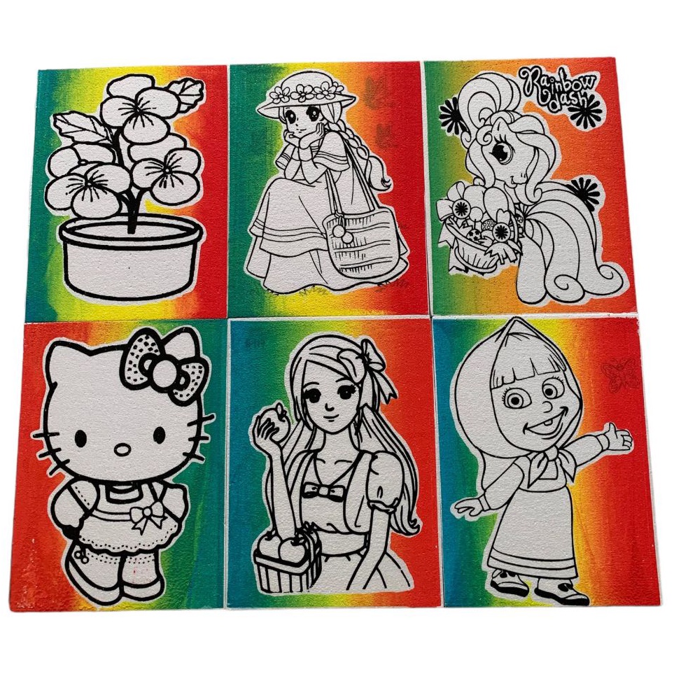 

KODE T3D 25 Pcs Tanpa Lis Rainbow Sterofoam Lukis uk 33x5 Sterofoam Mewarnai Gabus Lukis Pasar Malam